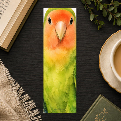 Lovebird Bookmark | Realistic Bird Portrait | Bird Lover | Watercolor Pet Picture