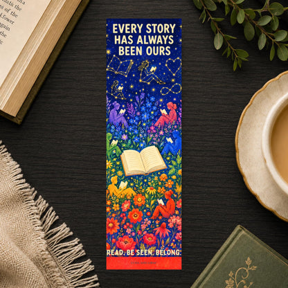 Pride Reader Bookmark | LGBTQ Constellation, Botanical Art (2.15x6.75 inches)