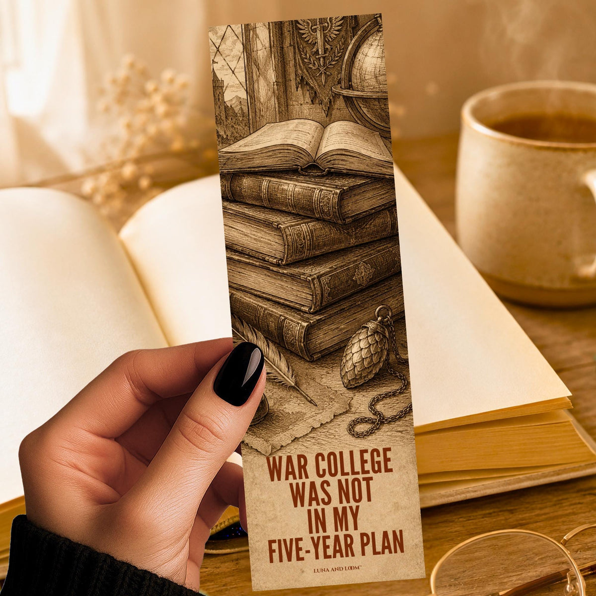 War College Five Year Plan Bookmark | Funny Fantasy Quote Gift | Vintage Textbook Page Marker | Romantasy Gift