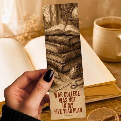 War College Five Year Plan Bookmark | Funny Fantasy Quote Gift | Vintage Textbook Page Marker | Romantasy Gift