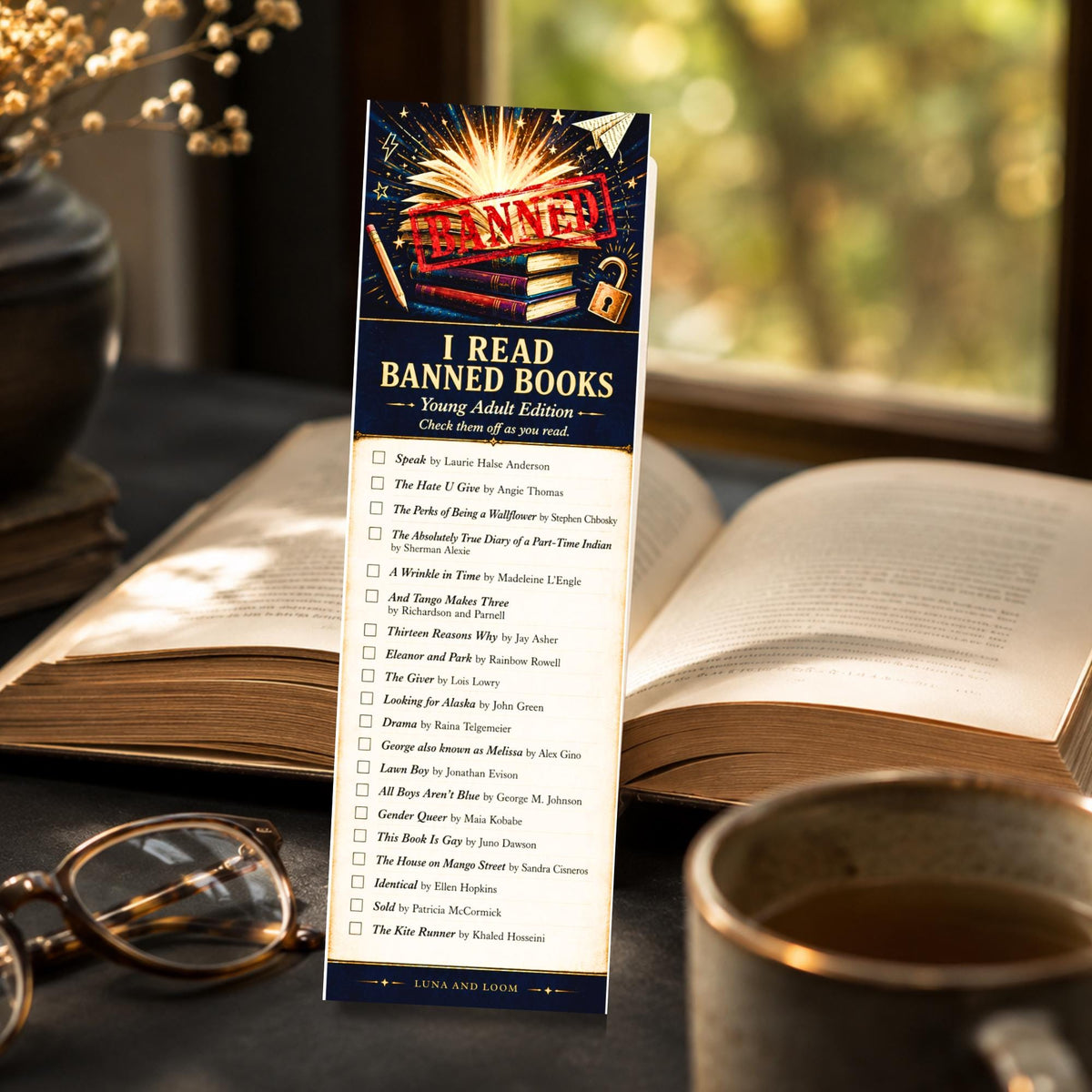 I Read Banned Books Bookmark | Young Adult Edition | YA Reader | Freedom to Read Gift | Book Lover |