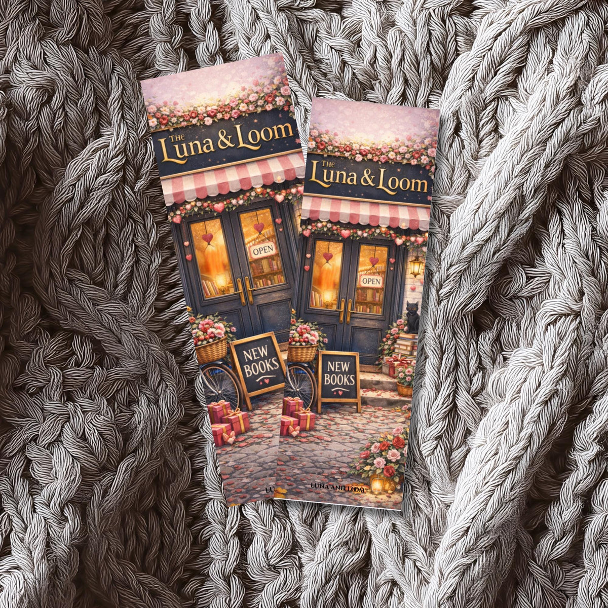 Bookshop Storefront Bookmark | The Luna and Loom | Valentine's Day