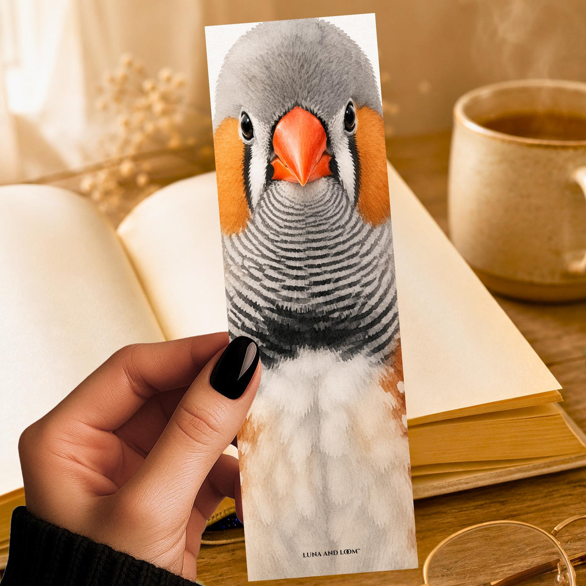 Finch Bookmark | Realistic Bird Portrait | Watercolor Pet Picture