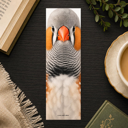 Finch Bookmark | Realistic Bird Portrait | Watercolor Pet Picture
