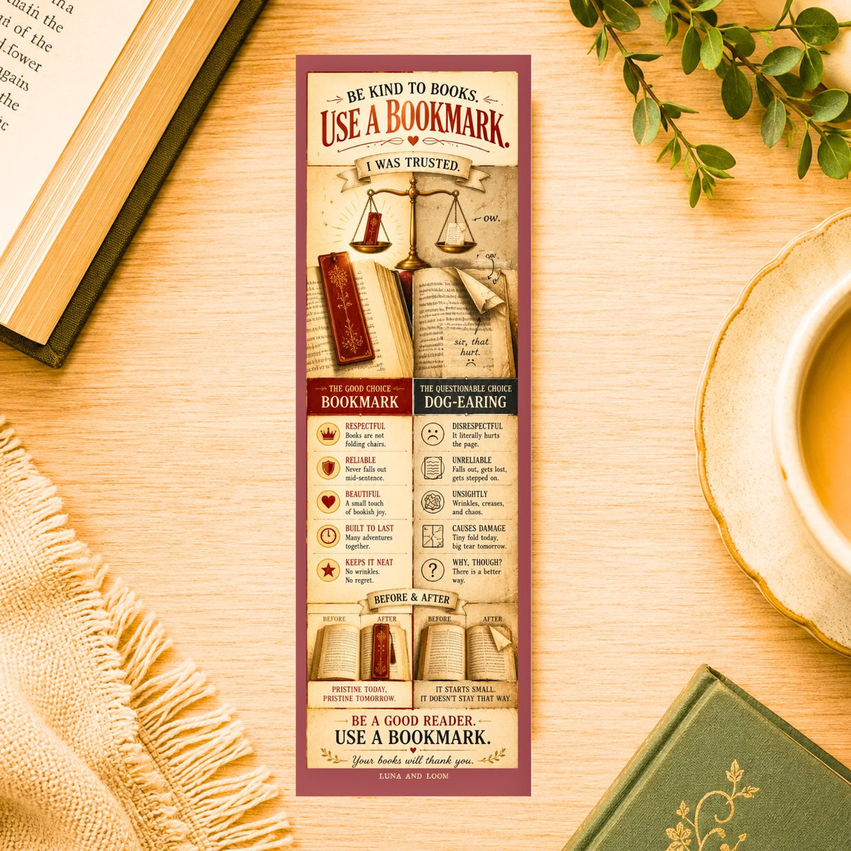Be Kind to Bookmarks Bookmark | Funny Reader Gift | Book Lover | Reading Humor | Literary |