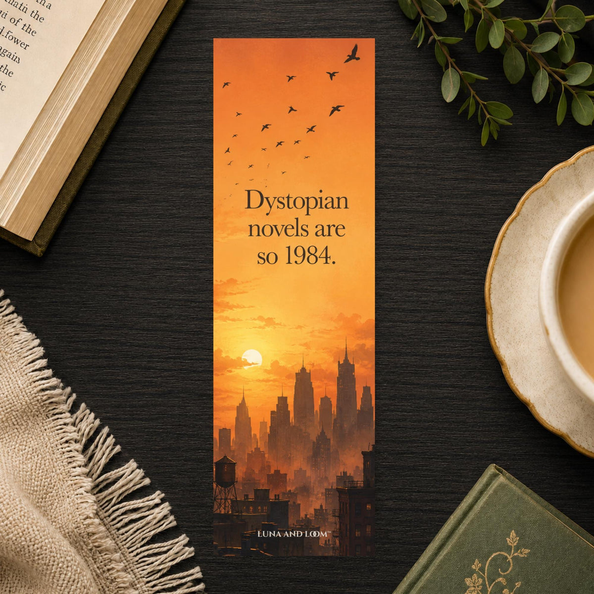 Dystopian Novels Bookmark | Bookish Humor Gift | City Skyline Page Marker | Book Lover Gift