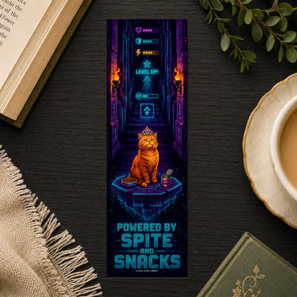 Dungeon Crawl Bookmark | LitRPG Reader Gift | Sarcastic Fantasy Cat Page Marker | Video Game Fantasy Book Lover Gift