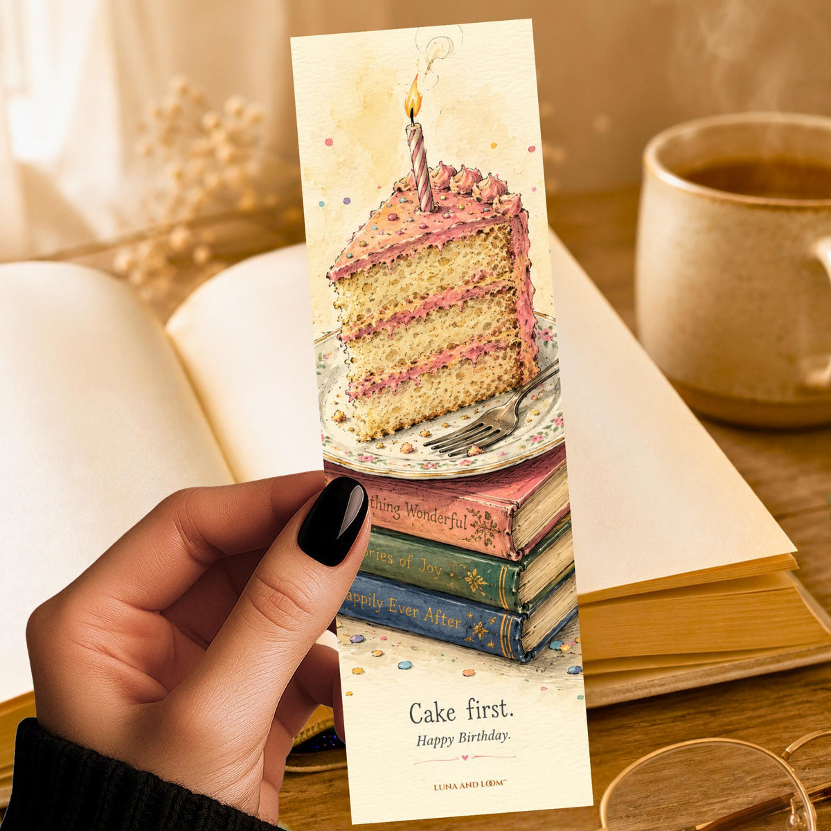 Funny Birthday Greeting Bookmark | Eat Cake | Birthday Card Alternative | Handwritten