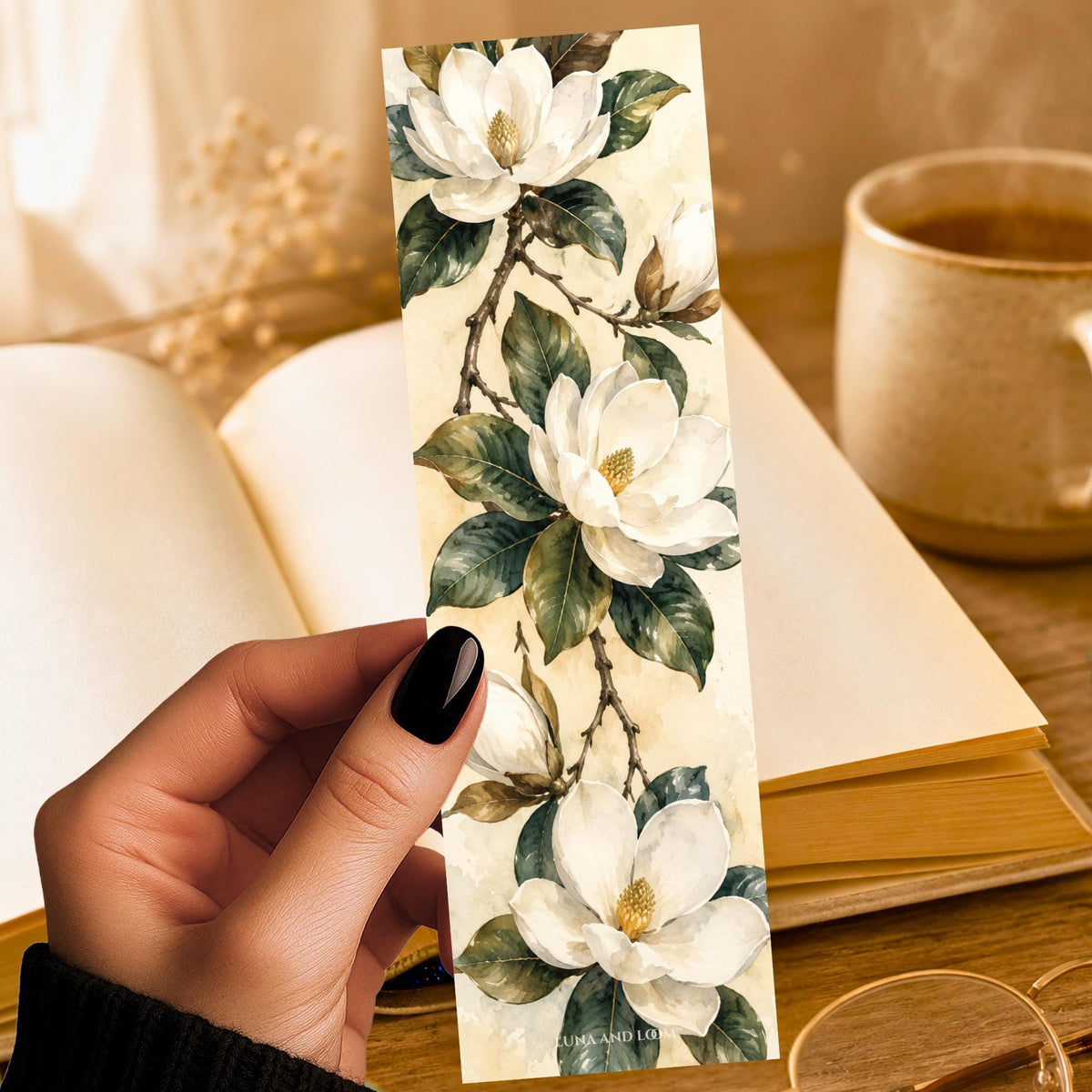 Magnolia Blossom Bookmark | Nashville Spring Gift | Southern Botanical Page Marker | Tennessee Book Lover Gift