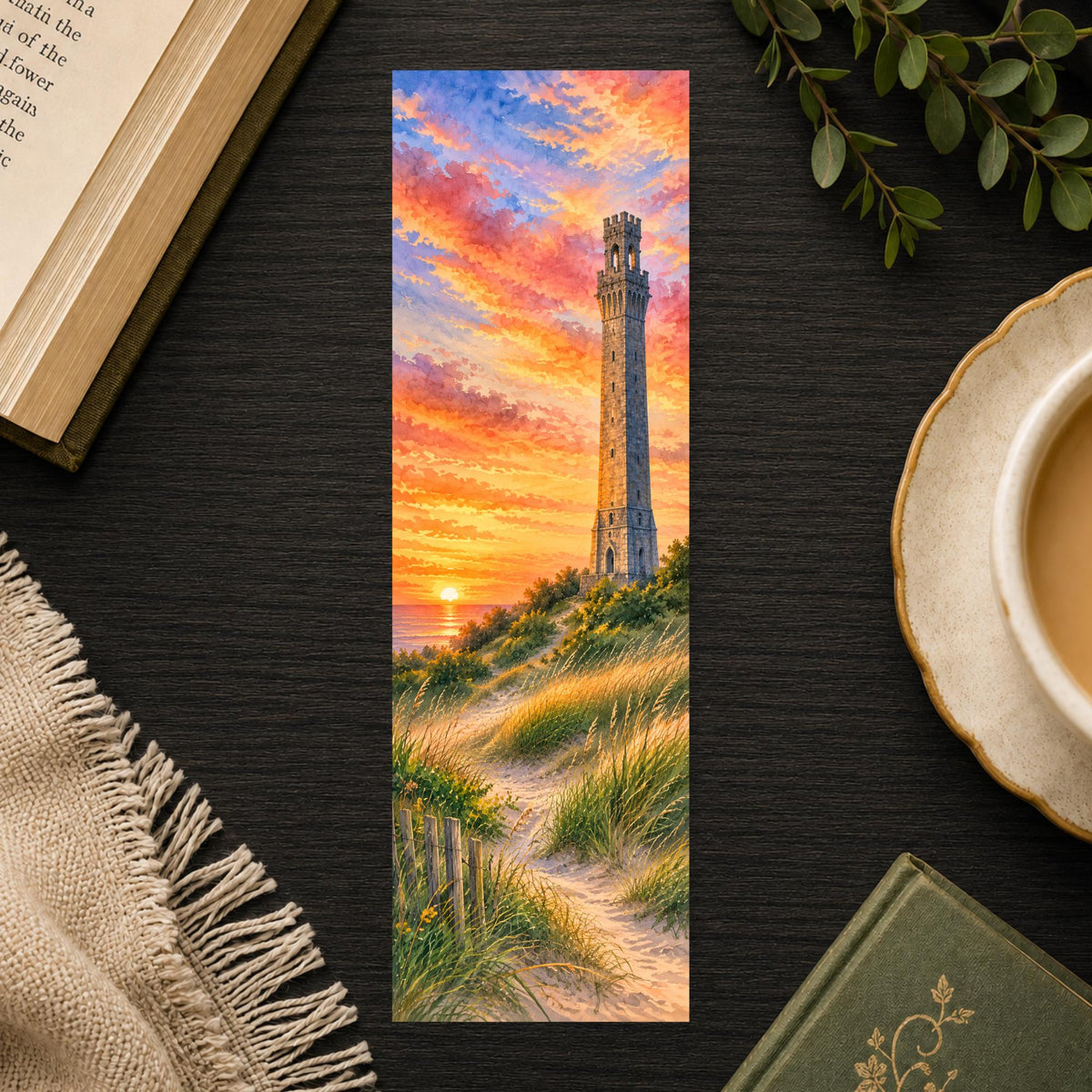 Provincetown Bookmark | Pilgrim Monument Gift | Cape Cod Sunset Page Marker | P-Town Book Lover Gift