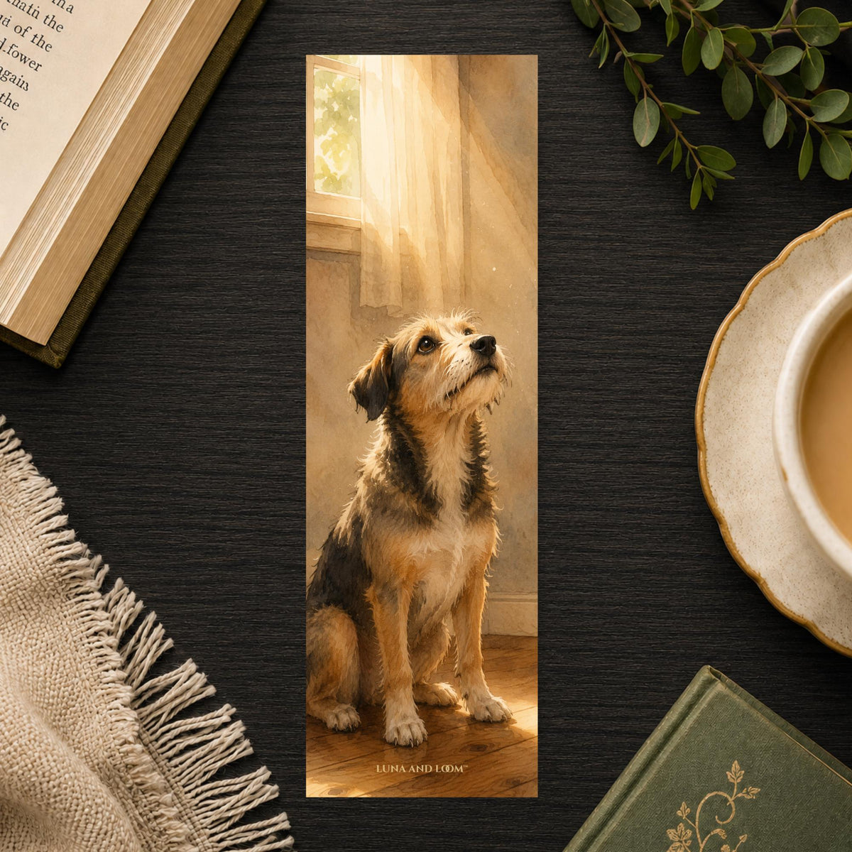 Shelter Dog Bookmark | Rescue Pet Watercolor Gift | Hopeful Pup Page Marker | Dog Adoption Book Lover Gift