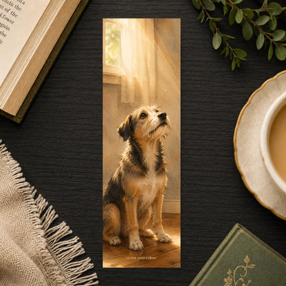 Shelter Dog Bookmark | Rescue Pet Watercolor Gift | Hopeful Pup Page Marker | Dog Adoption Book Lover Gift