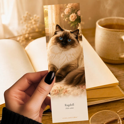 Ragdoll Cat Bookmark | Cat Breed Portrait | Crazy Cat Lady