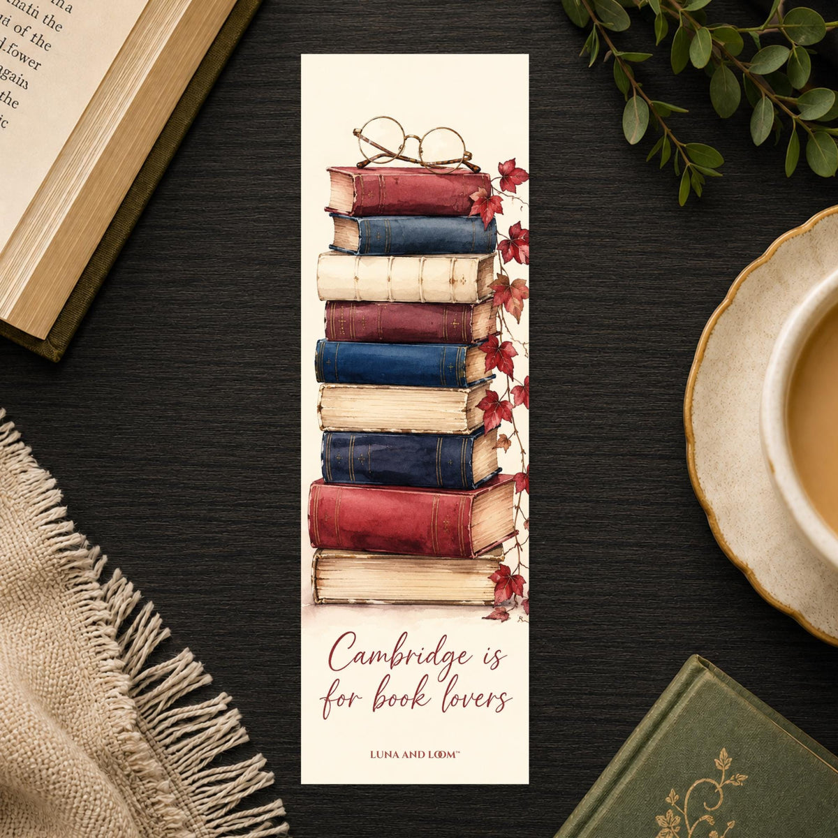Cambridge Is For Book Lovers Bookmark | Literary City Quote Gift | Bookish Page Marker | New England Book Lover Gift