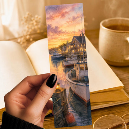 Provincetown Harbor Bookmark | Cape Cod Gift | Whale Watch Boats Page Marker | P-Town Book Lover Gift