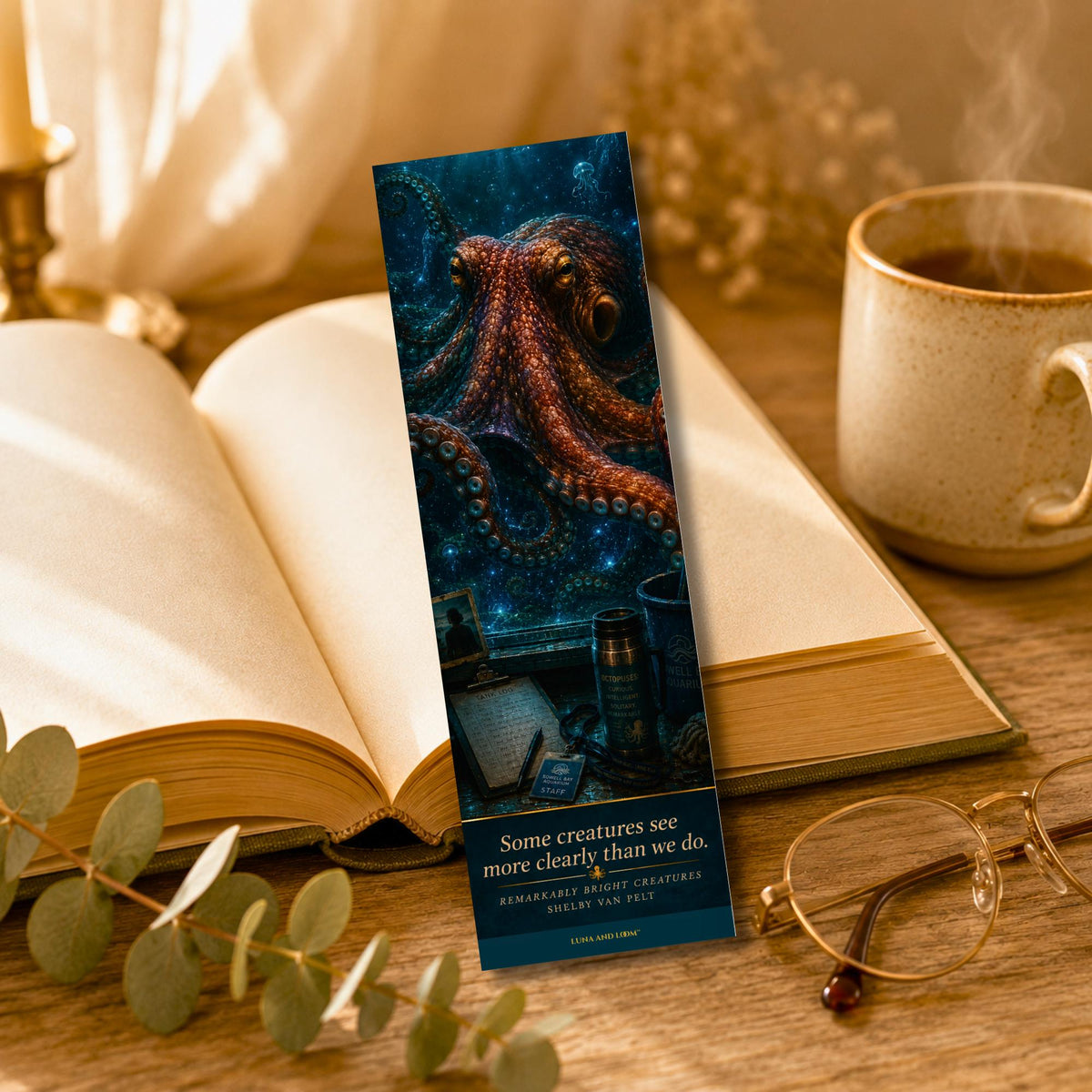 Bright Creatures | Octopus Literary Gift | Book Lover | Ocean | Pacific Northwest Aquarium Bookmark