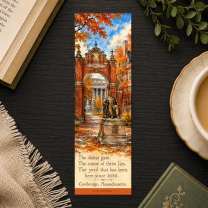 College Town Bookmark | Cambridge, Massachusetts | Campus Gift | Ivy League |