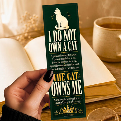 Cat Owns Me Bookmark | Funny Cat Lover Gift | Reader Accessory