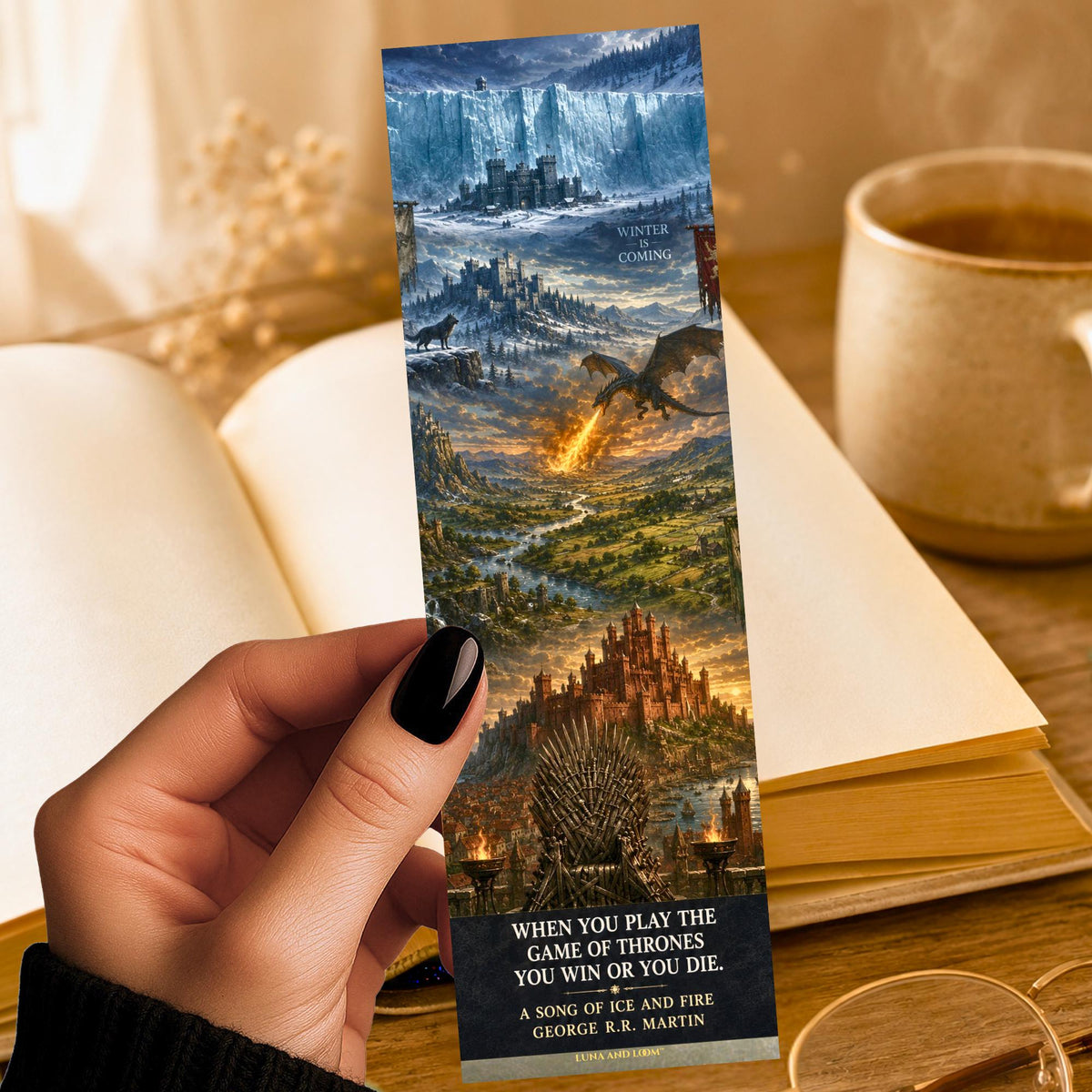 Ice and Fire Bookmark | Adventure | Iron Throne | Fantasy Reader