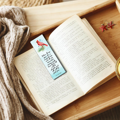 Red Cardinal Bookmark | Grieving | Inspiring Quote |