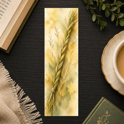 Braided Sweetgrass Bookmark | Nature Writing Reader Gift | Botanical Page Marker | Gratitude Book Lover Gift