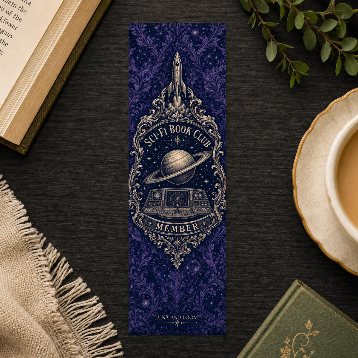 Sci-Fi Book Club Member Bookmark | Space Explorer Gift | Badge Page Marker | Book Club Gift