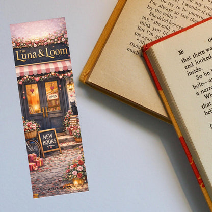 Bookshop Storefront Bookmark | The Luna and Loom | Valentine's Day