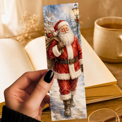 Traditional Santa Bookmark | Christmas Gift | Classic Santa Claus Page Marker | Holiday Book Lover Gift