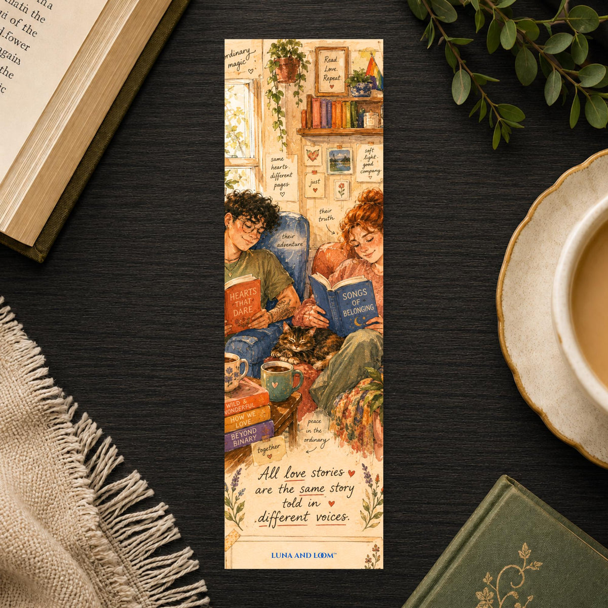 Nonbinary Bookmark | Pride Month | Queer | Gay | Trans | Lesbian | WLW | Binary
