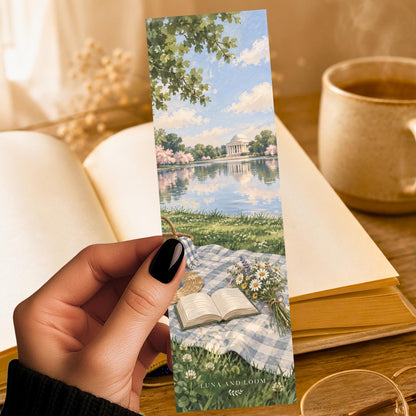 Cherry Blossom Basin Bookmark | DC Reader Gift | Spring Scenery Page Marker | Book Lover Gift