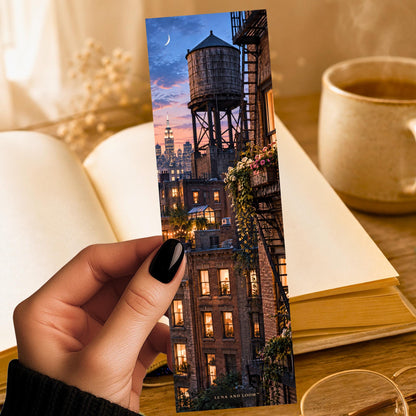 Rooftop Water Tower Bookmark | Brooklyn NYC Gift | Window Garden Page Marker | Book Lover Gift |