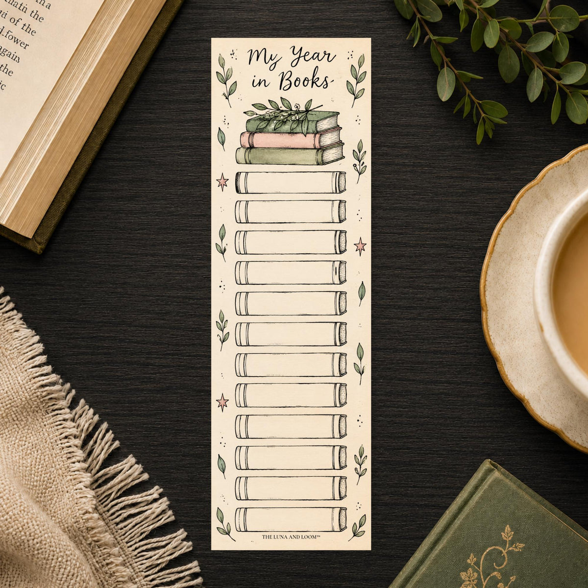 My Year in Books Bookmark | Reading Tracker Gift | Fill-In Book Log Page Marker | Reading Goal Stocking Stuffer
