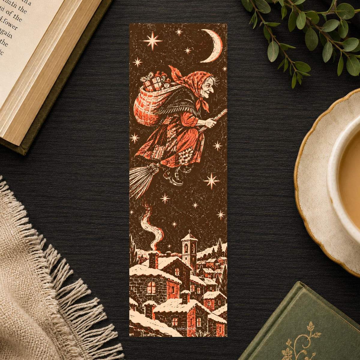 La Befana Bookmark | Italian Christmas Witch Gift | Epiphany Folklore Page Marker | Witchy Holiday Reader Gift